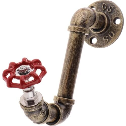 Vintage Industrial Style Iron Pipe Wall Mounted Shelf Coat Robe Hooks Hangers Rack Shelf Coat with Screws