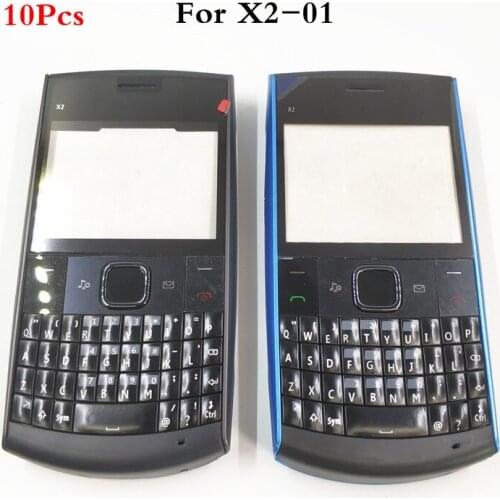 10Pcs/lot Original Battery Back Cover For Nokia x2-01 x201 Full Housing Cover Door Frame + Battery Back cover+English Keypad