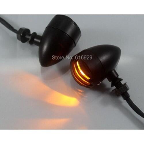 1PAIR MOTORCYCLE Black FENCE Turn Signal Lights Blinker For Chopper Sportster Dyna Softail honda steed magna