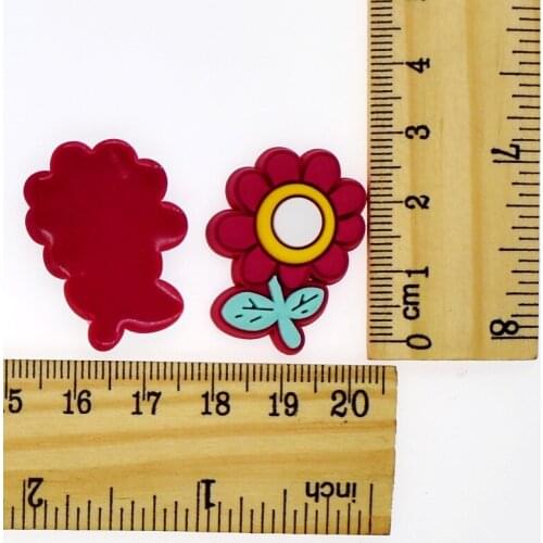 10 pcs Pink/Red/Yellow/Blue Flower With Leaf Face Eyes Mouth Children Kindergarten Drawing Handmade Craft DIY Soft Patches