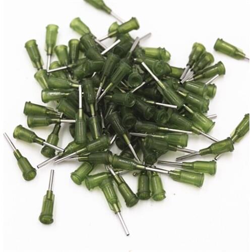 100pcs 14G Precision passivated S.S. Dispense Tip with PP Safetylok hub, 0.5" Tubing Length glue dispenser needles DropShipping