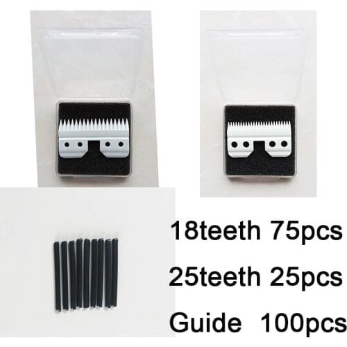 100pcs/lot 18teeth or 25teeth Pet clipper ceramic moving blade standard oster A5 blade size high quality with blister package