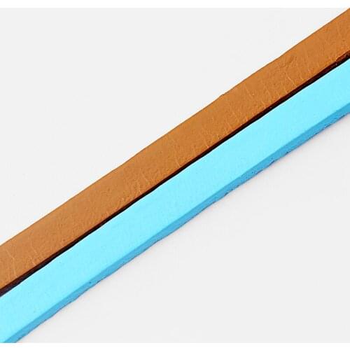 3meter Fashion Blue Khaki 5*2mm Flat Genuine Leather Cord High Quality For Bracelet Necklace Jewelry Making Rope Accessories