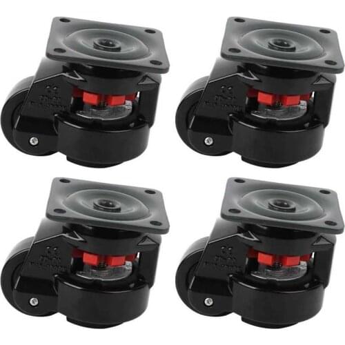 4Pcs Level Adjustment Caster GD-80F Heavy Duty Industrial Roller Wheel Leveling Caster Wheels Black