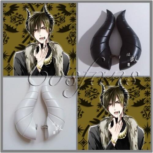 Anime Tsukipro Alive Soara Cosplay Horns Head Clip Headwear Overlord Albedo Cosplay Horns Cosplay Props Halloween Accessories