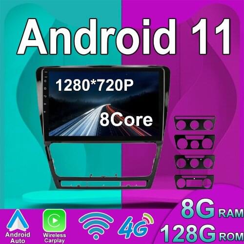 6+128G Car Multimedia Player Android 10 for SKODA Octavia 2 2008- 2010 2011 2012 2013 lecteur DVD multimédia Navigation GPS