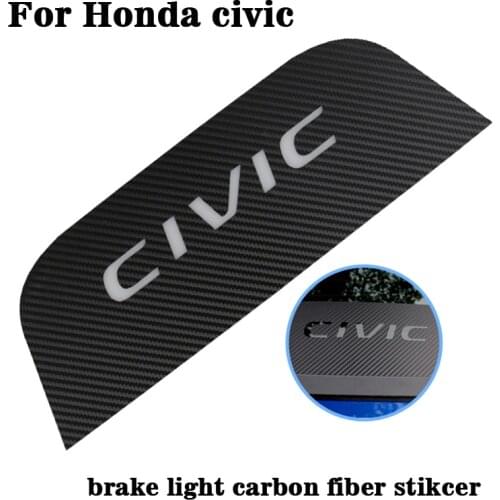 High Brake Light Auto Accessories Black Carbon Fiber Stickers Protective Decoration Decals Car Styling For Honda civic
