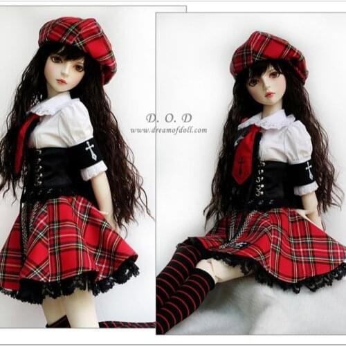 Free makeup & eyes! DOD DOT Shall ver.E Scotland red hat Top Quality 1/3 girl BJD SD model manikin best gift resin SD13 SDGR