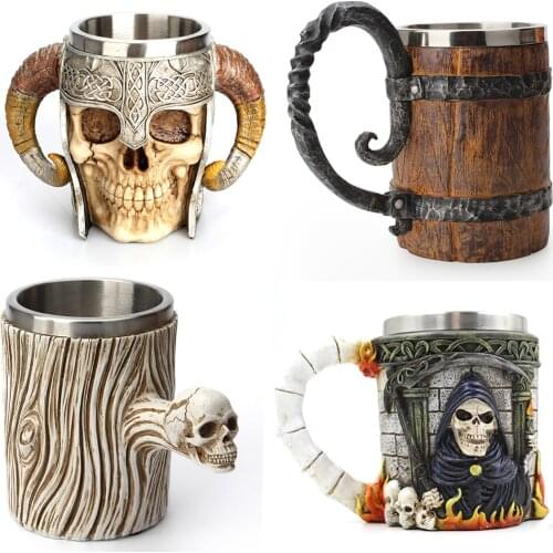 600ML Simulation Crude Wood Mug Double Wall Insulated Beer Cup Wine Tumbler Big Drinking Mug Wine Tumbler Beer Drinking Mug