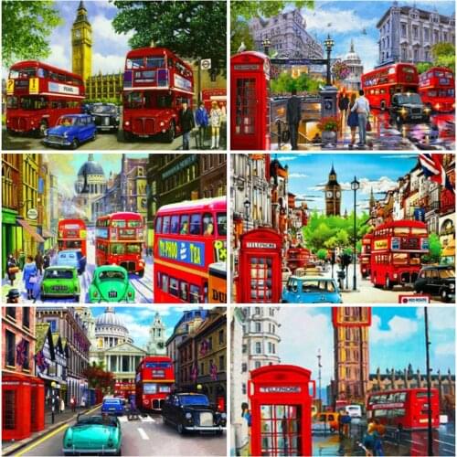 EverShine Diamond Painting Street Rhinestones Art Diamond Embroidery Landscape Cross Stitch Car Handmade Hobby Gift Needlework