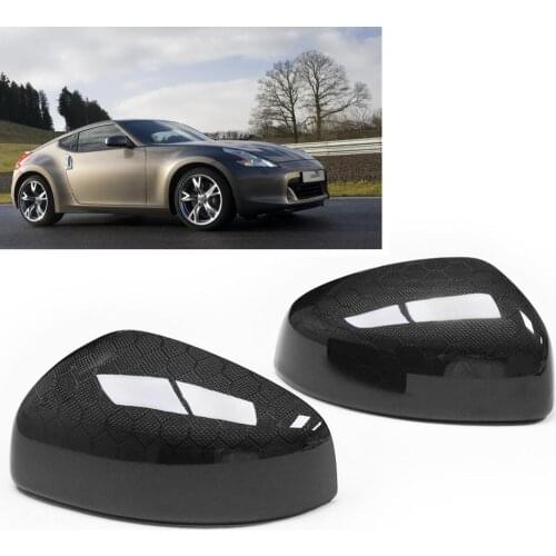 Rearview Mirror Cover Cap For 2009-2019 NISSAN 370Z Z34 Carbon Fiber Honeycomb Look