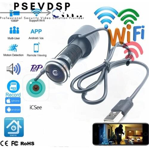 ICSEE Xmeye Door Eye Hole Security 1080P HD 1.78mm Lens Wide Angle FishEye CCTV Network Mini Peephole Door WifI onvif Camera P2P