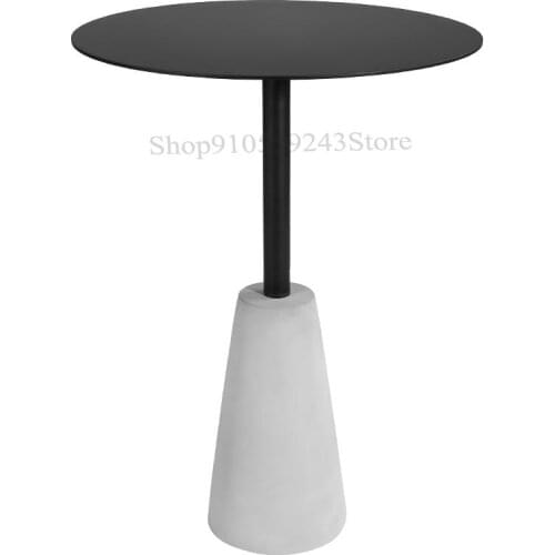 Wrought Iron Cement Base Side Table Coffee Table Small Table Light Coffee Table Bedside Table Leisure Coffee Table Outdoor Small