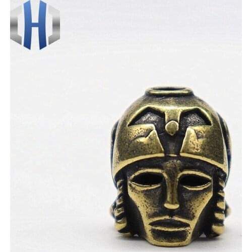 Brass Japanese Helmet Knife Pendant Pure Copper Retro Flashlight Accessories Paracord Beads DIY Gadget Umbrella Rope Drop Beads