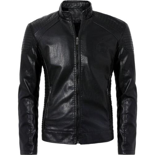 Mens Leather Jackets Coats Casual Plus Velvet Winter Coats Fashion Faux PU Jacket Men Comfortable Warm Leather Jacket Plus Size