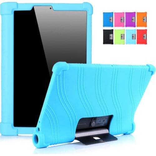 Soft Silicone Case For Lenovo Yoga Smart Tab YT-X705F With Bracket Anti-Shock Protective Shell for Lenovo Yoga Tab 5 10.1 2019
