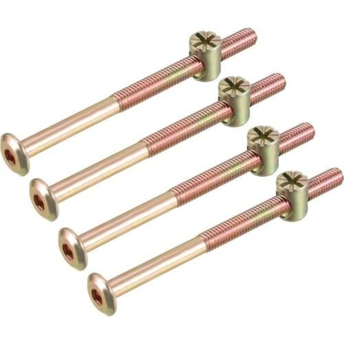 4set Furniture Bolt Nut Set M6x70/75/80/85/90/100mm M6 Hex Socket Screw with Barrel Nuts Phillips-Slotted Zinc Plated New