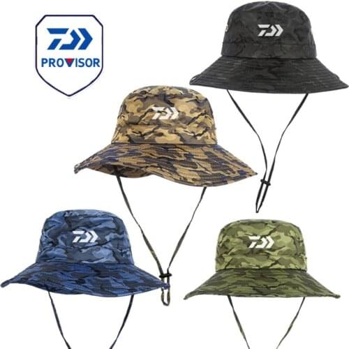 2021 New Autumn Summer Daiwa Fishing Hat Male Hat Outdoor Climbing Fang Shai Mao Cowboy Fishing Cap Camouflage Fisherman