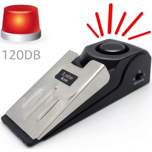 120dB Door Stop Alarm Door Stopper Security System Security Door Stopper for Traveling Home Apartment