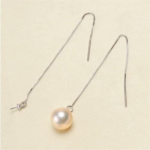 925 Silver Pearl Beads Stud Earrings Setting Base Diy Jewelry Making Findings&Components