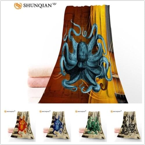Custom Art octopus 35x75cm Face Towels Facecloth Microfiber Washcloth Quick drying Sports Towel