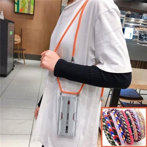 Airbag Shockproof Silicone Clear Phone Case For ZTE Nubia Red Magic 6 Pro 5G 5S 3 Crossbody Lanyard Cord Strap Back Cover Shell