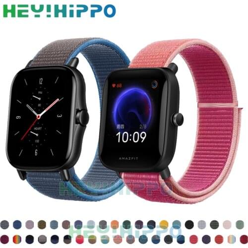 20/22mm Nylon Woven Strap for Xiaomi Huami Amazfit GTR2 GTS 2 2e 2 Mini Smart Watch Bracelet for Amazfit Bip Lite 1S U GTR 47mm