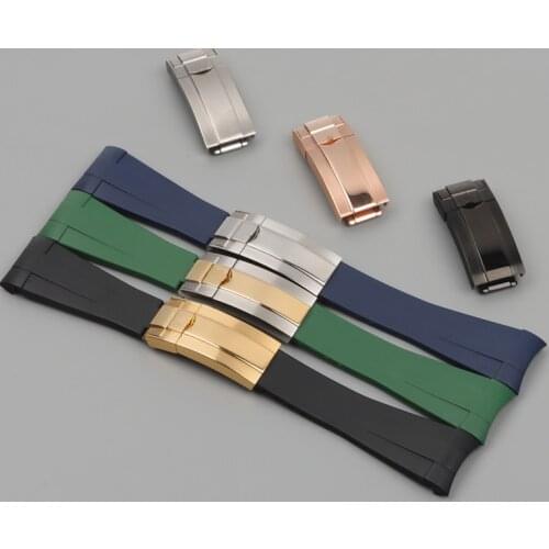 22mm Soft Rubber Silicone Watch Band Combination Buckle Watchband for Role Strap Daytona Submariner DEEPSEA GMT SEAMARSTER