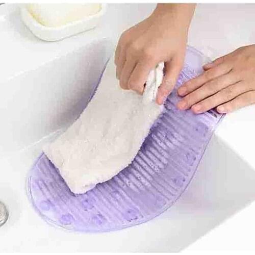 Laundry folding board Candy color silicone oval mini washboard bathroom washing tool