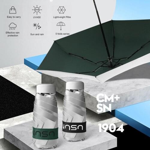 Titanium Silver Folding Umbrella Flat Ultralight UV Sunshade Dual-use Sunscreen Pocket Umbrella Sun UPV50 Plus