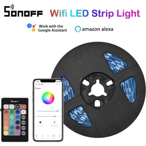 SONOFF L1 Wifi LED RGB Light Strip Dimmable Waterproof Flexible Smart Home For eWelink APP Compatible with Alexa Google Home