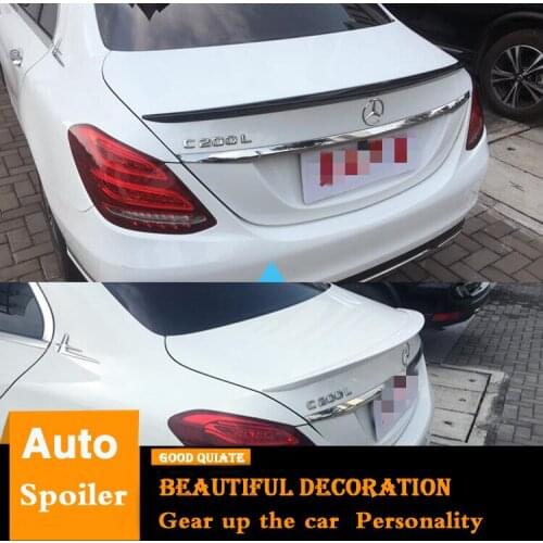For 2015/16/17/2018 Mercedes-Benz C180L C200L C260L Spoiler ABS Material Car Rear Wing Primer Black White Trunk Rear Spoiler
