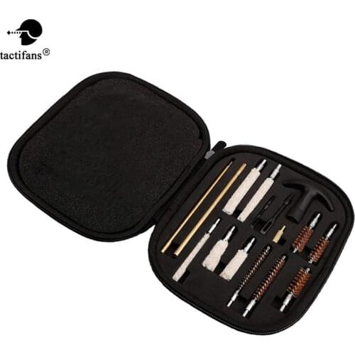 Tactifans 16pcs Gun Cleaning Kit Pistol Cleaning Kit w/ Brass Brushes and Cleaning Mops Perfect for .22,.27,.357(9mm),.40,.45cal