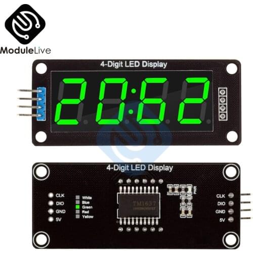 TM1637 0.56'' 0.56 inch Green 7 Segments 4-Digit Digital LED Display Tube Green Clock Double Dots Module For Arduino Board