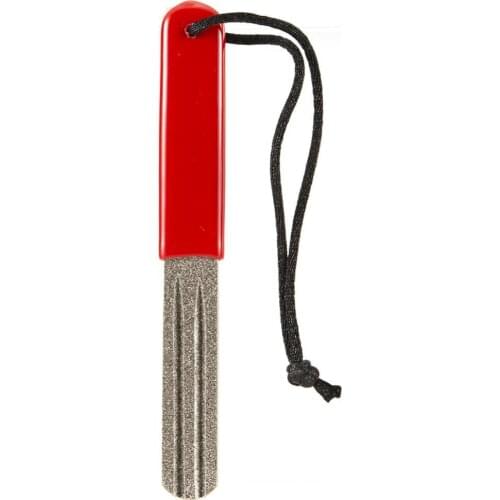 Outdoor Dual-Groove Fishing Hook Sharpener Hook File Red Diamond Hook Grinding File with Double-Sided Single-Groove Fishing Tool