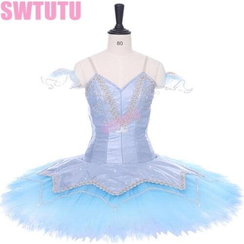 Adult Blue Bird Sleeping Beauty Performance Stage Costume Tutu Blue Swan Lake Doll Professional Ballet Tutu SB0002A