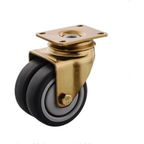 1 Pcs Aviation Dining Car Wheel 3 Inch Universal Caster Bearing Silent Tpr Double