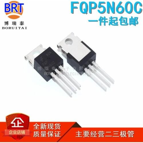 10pcs/lot FQP5N60C TO-220 5N60 600V 5A an N-Channel MOS (Metal Oxide Semiconductor Field Effect Transistor 5A EV Charger