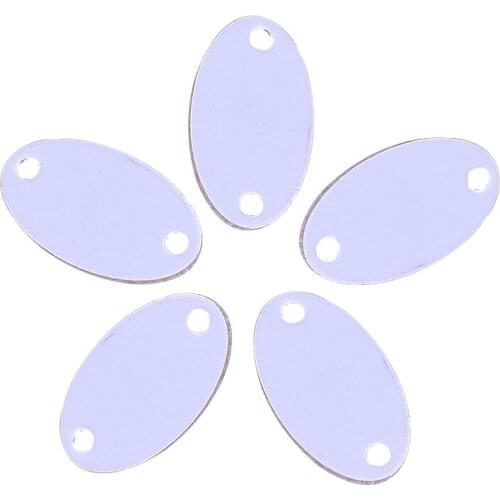 20pcs Double Hole Smooth Brass Oval Plating Multicolor Metal Stamping Material Necklace Pendant Label DIY Jewelry Accessories