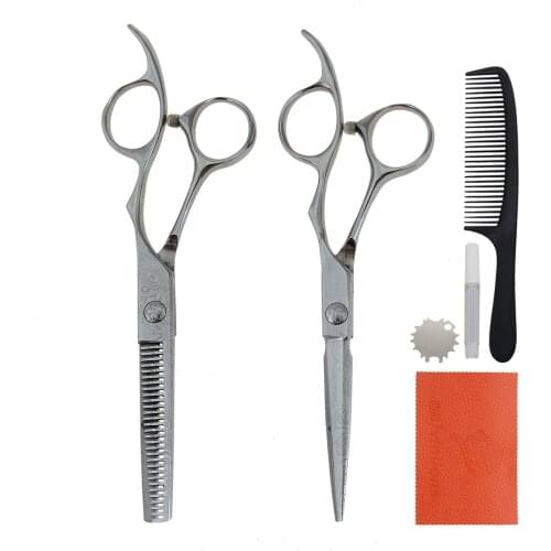 5.5" Damascus Barber Thinning Shears Haircut Scissors Japanese Hairdressing Scissors Razor Hairdresser Professional Sissors Kit