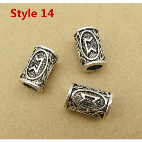 5pcs viking rune Hair Braid Dread Dreadlock beard Beads rings Tubes For men women Hair Accessories