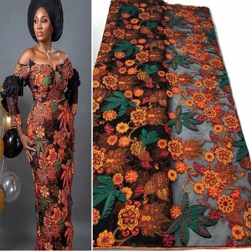 5yards/pc) fantastic jacquard weave African brocade net lace fabric with beautiful design for attractive party dress FHS079