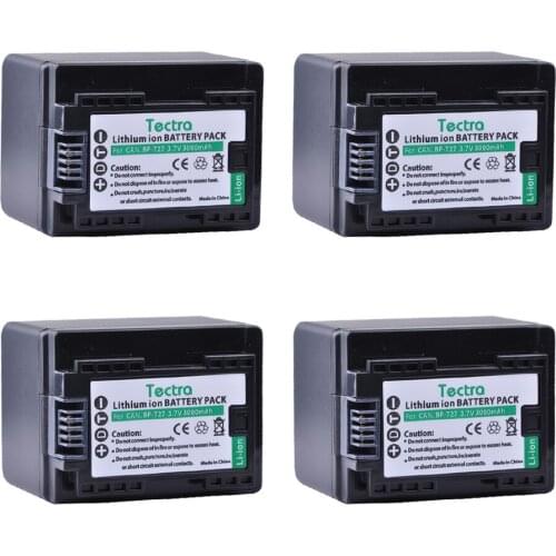 Tectra 4PCS BP-727 BP 727 BP727 Camera Battery for Canon VIXIA HF M50 M500 M56 M52 M60 R30 R300 R308 R506 DSLR Camera