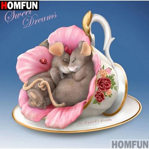 Homfun Full Square/Round Drill 5D DIY Diamond Painting "Cartoon mouse" 3D Embroidery Cross Stitch Home Decor Gift A13112