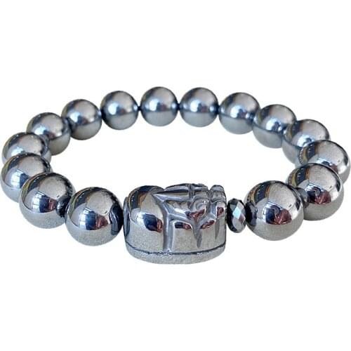 Wholesale Terahertz Natural Stone Bracelet Round Beads With Pi Xiu Energy Bracelets Healthy for Women Men Crystal Jewelry