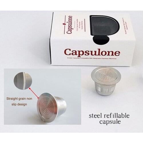 Capsulone/STAINLESS STEEL Metal Capsule Compatible Nespresso Machine Refillable Reusable capsule/gift