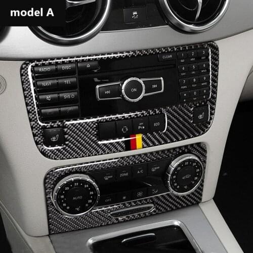 Carbon Fiber Center Console Air Conditioner CD Frame Cover Trim 2pcs For Mercedes Benz GLK X204 300 260 350 250 220 2013-2015