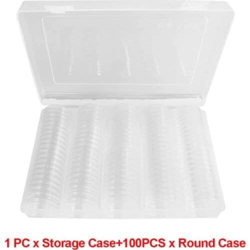 27mm 30mm Coin Cases Capsules Holder Clear Plastic Round Storage Box Organizer Case