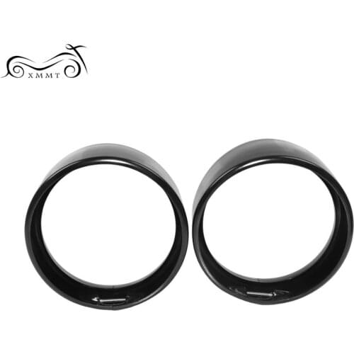 Black 4.5" LED Auxiliary Fog Light Visor Style Trim Ring For Harley Touring Road King Electra Street Glide
