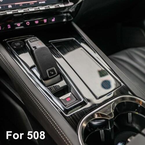 For Peugeot 508 2019 2020 Car Styling Center Gear Shift Box Decorative Frame Panel Cover Case Accessories